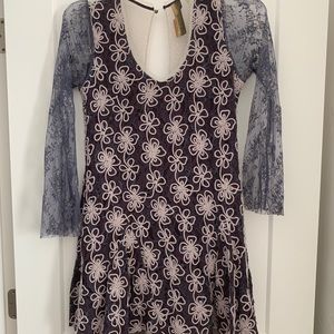 Aratta Flower Embroidered Mini Dress
